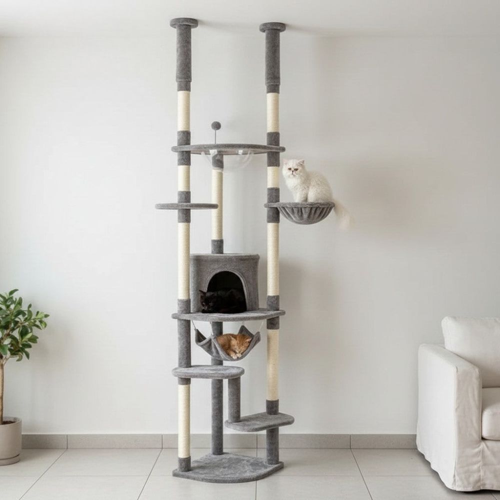 Kratzbaum Boden-Decke Mehrfarbig 258cm