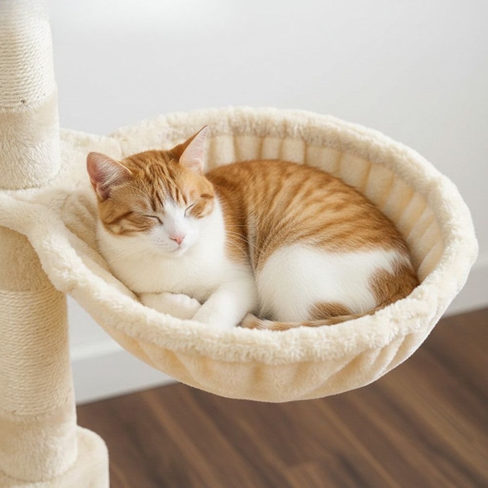 Kratzbaum Beige XXL Großzügige Basis für Große Katze
