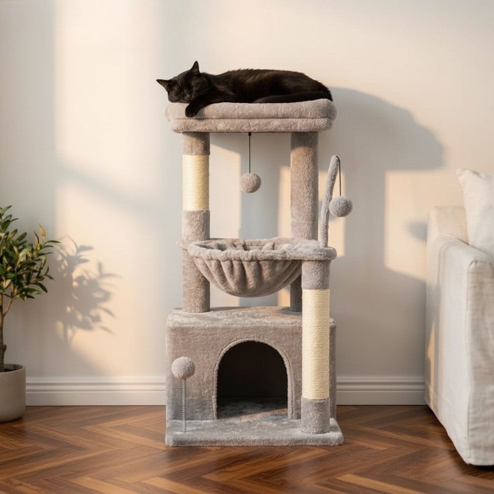 Kleiner Kratzbaum Beige Kompakt 84cm
