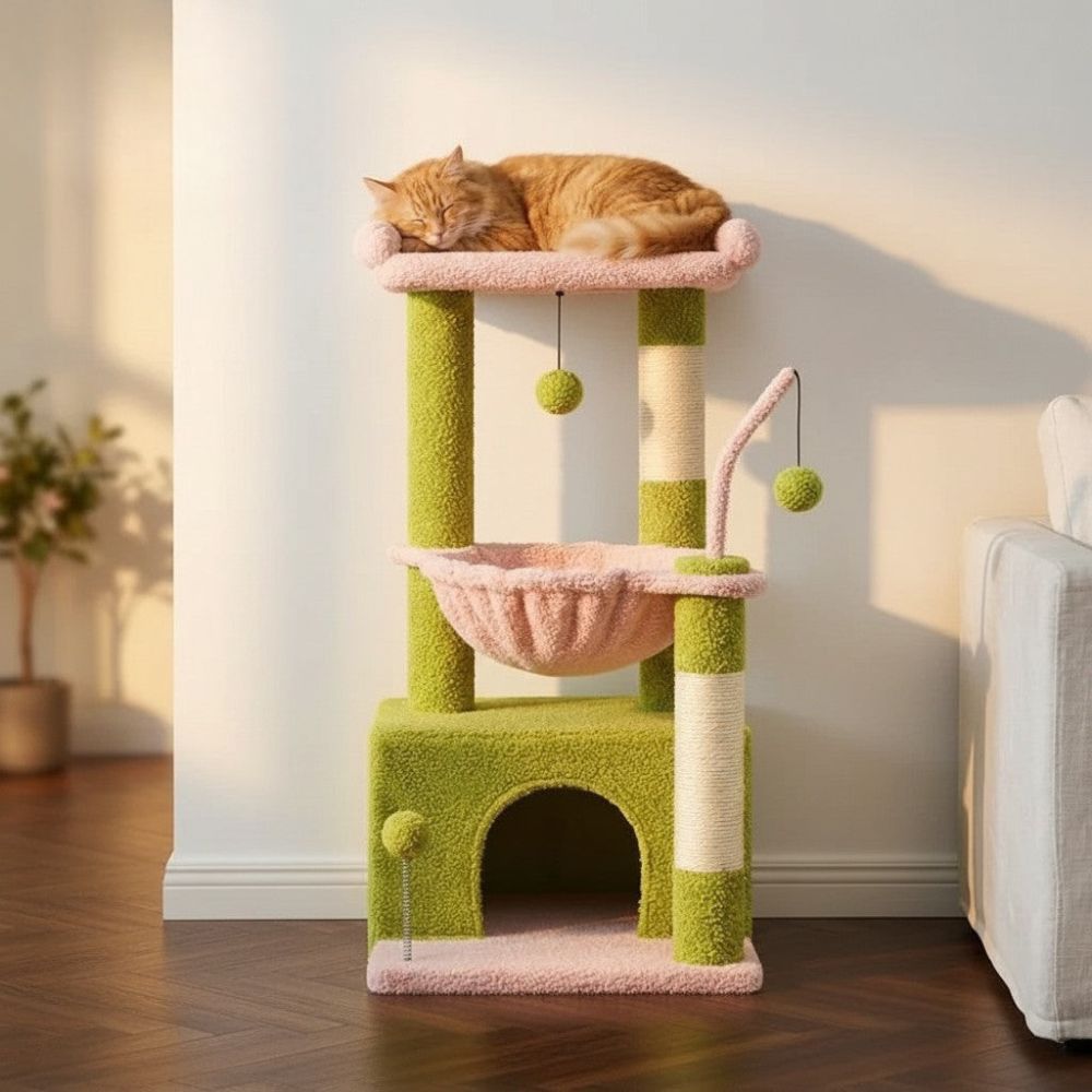 Kleiner Kratzbaum Beige Kompakt 84cm