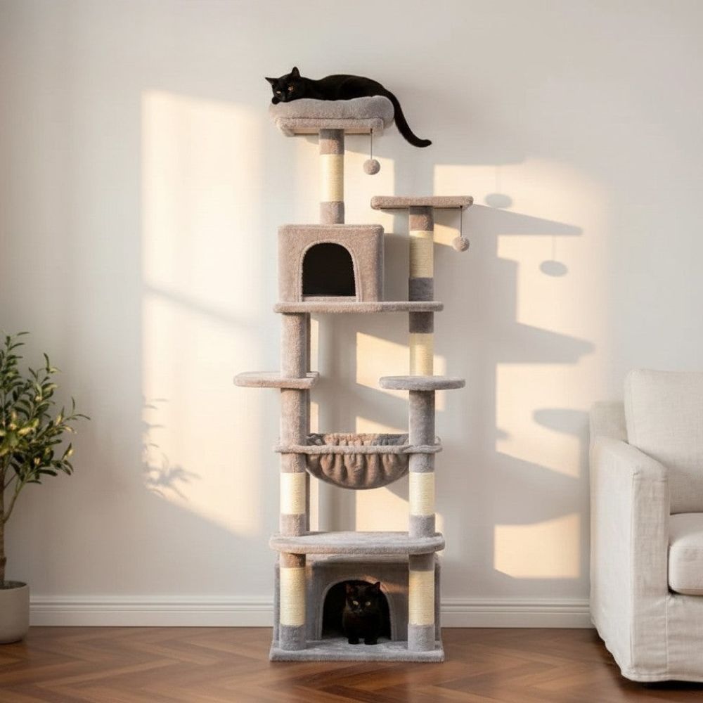 Kratzbaum Beige mit Durchgangsloch 164cm