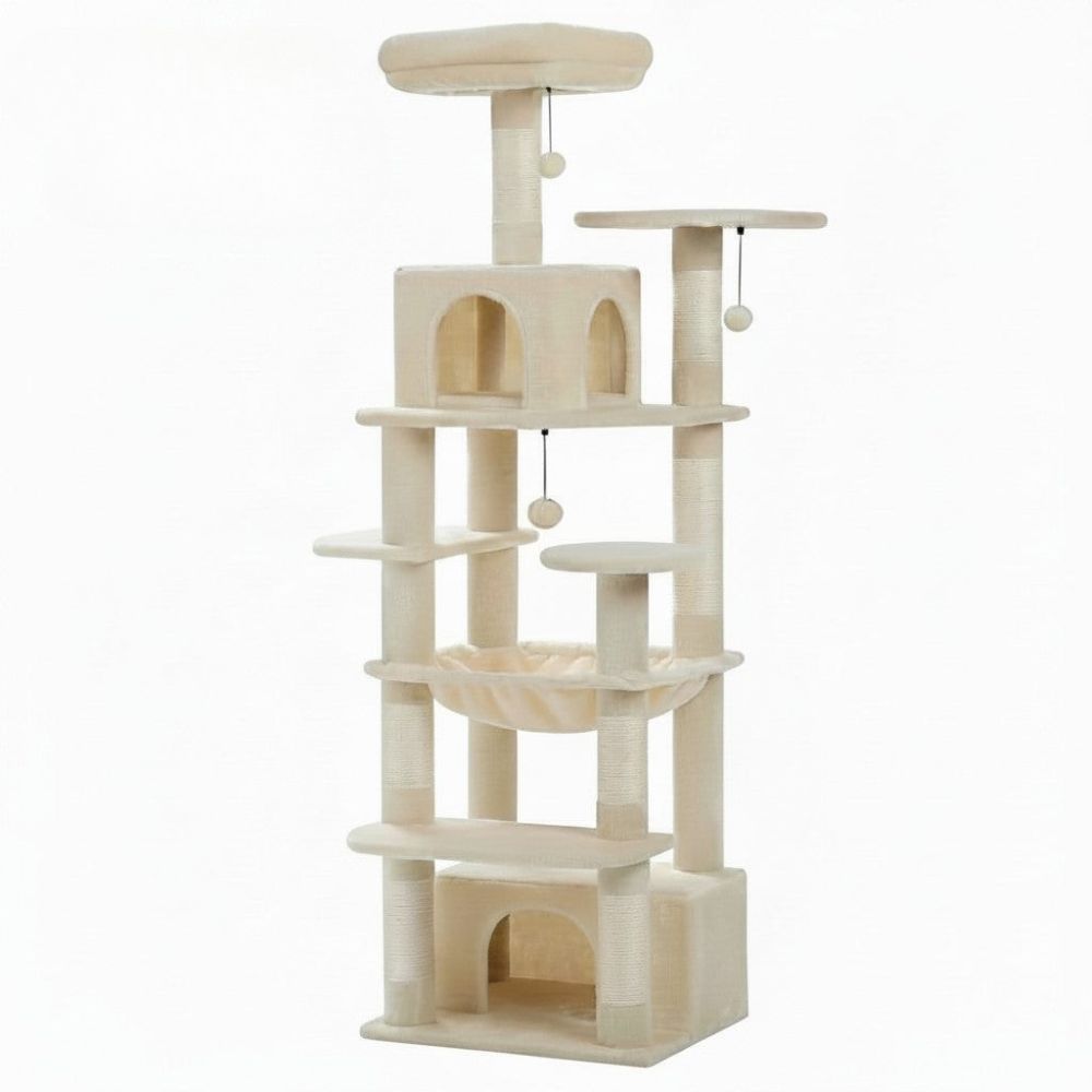 Kratzbaum Beige mit Durchgangsloch 164cm