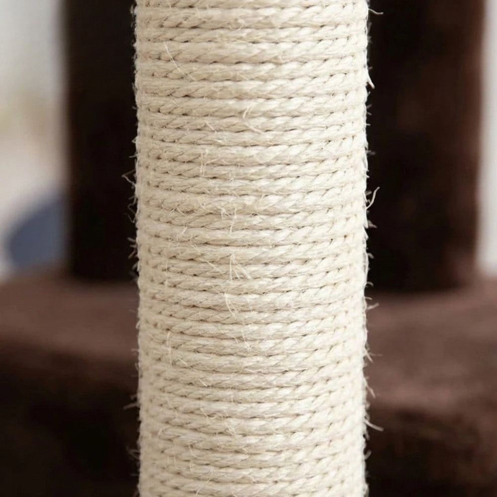 Kratzbaum Beige mit Integrierter Treppe 140cm