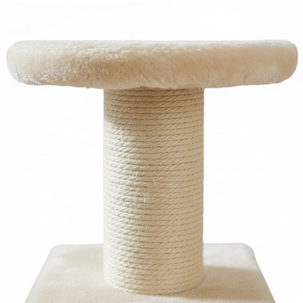 Kratzbaum Beige Robust Mehrere Katzen 140cm