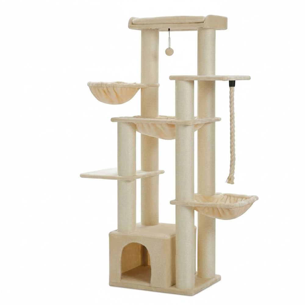 Kratzbaum Beige XXL Große Höhe 170cm