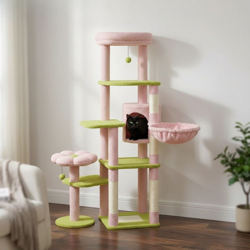 Kratzbaum Beige XXL Großzügige Basis für Große Katze