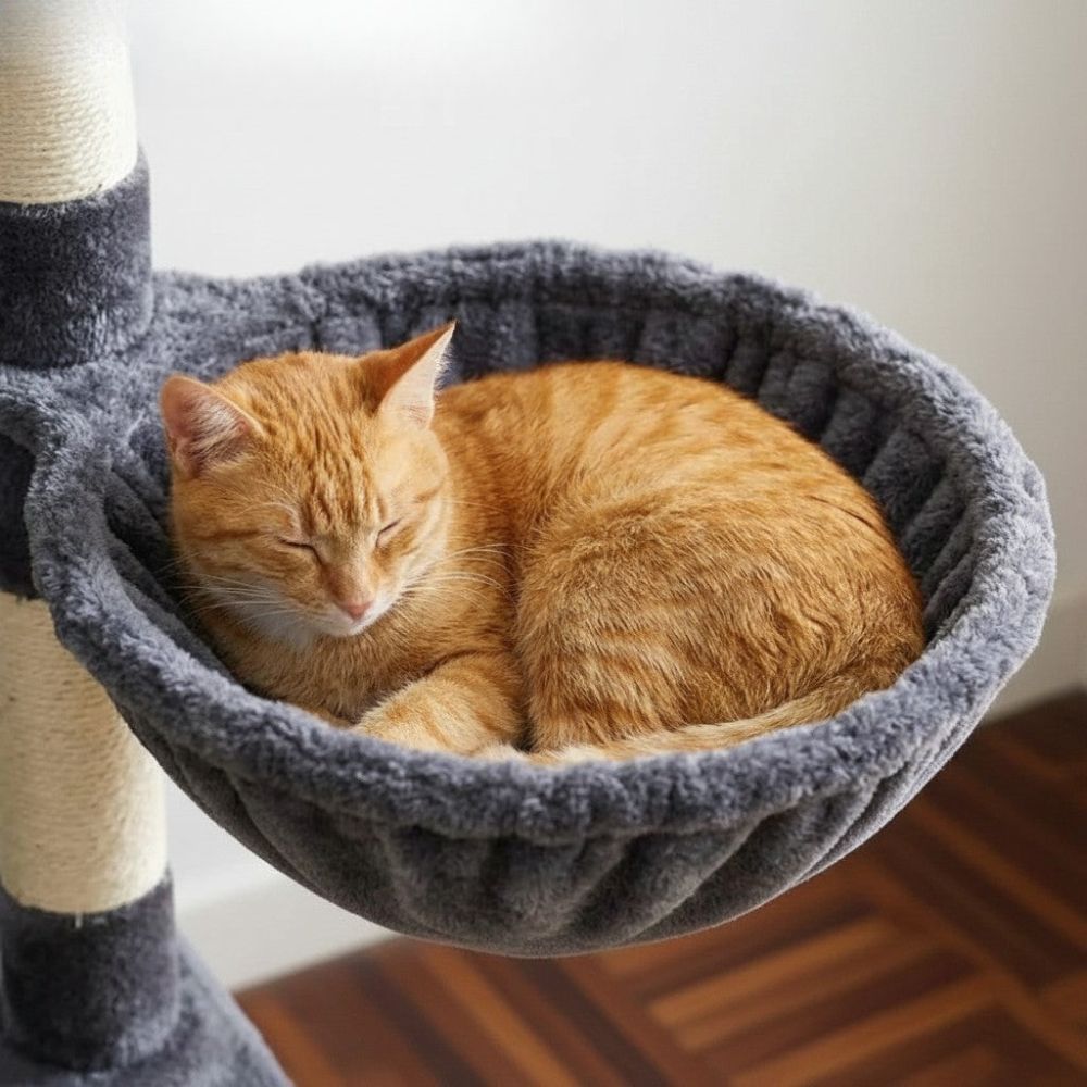 Kratzbaum Beige XXL Großzügige Basis für Große Katze