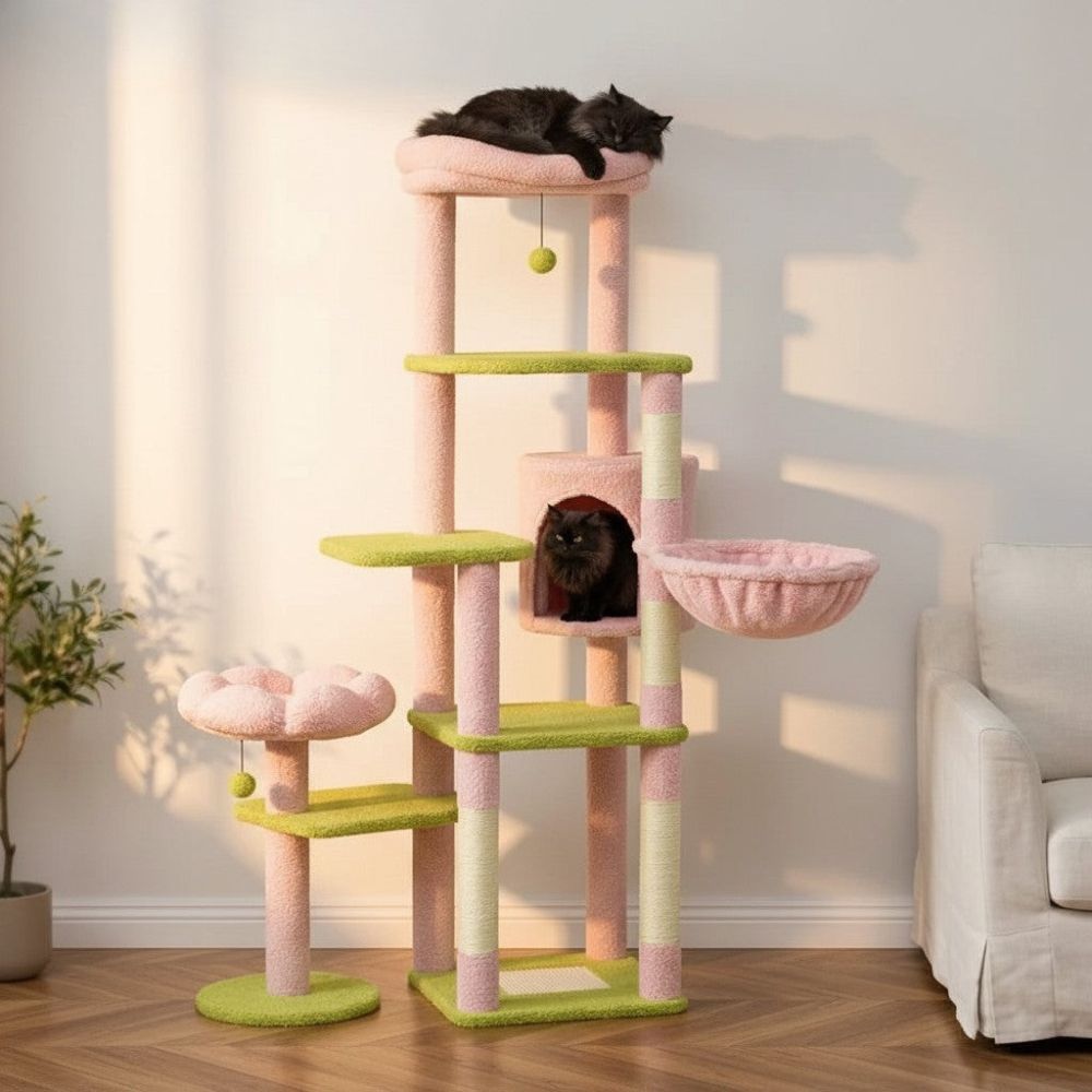 Kratzbaum Beige XXL Großzügige Basis für Große Katze