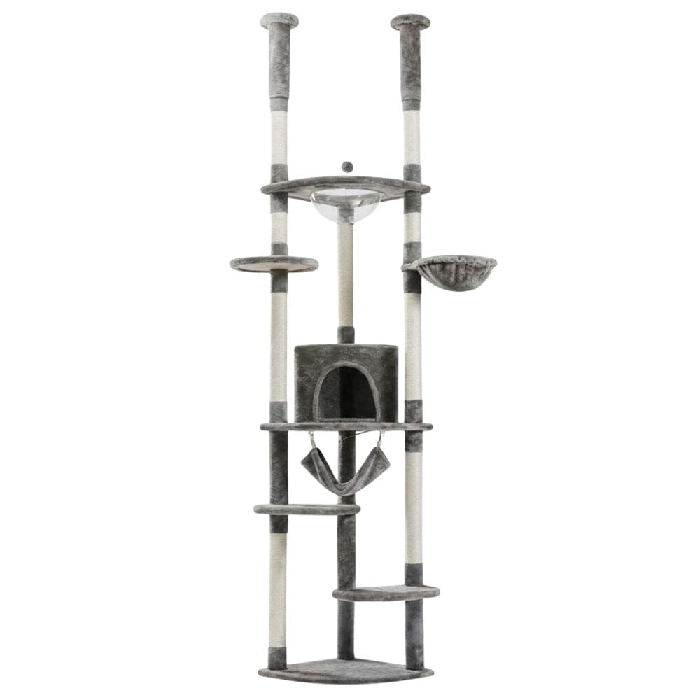 Kratzbaum Boden-Decke Beige Dezent 258cm