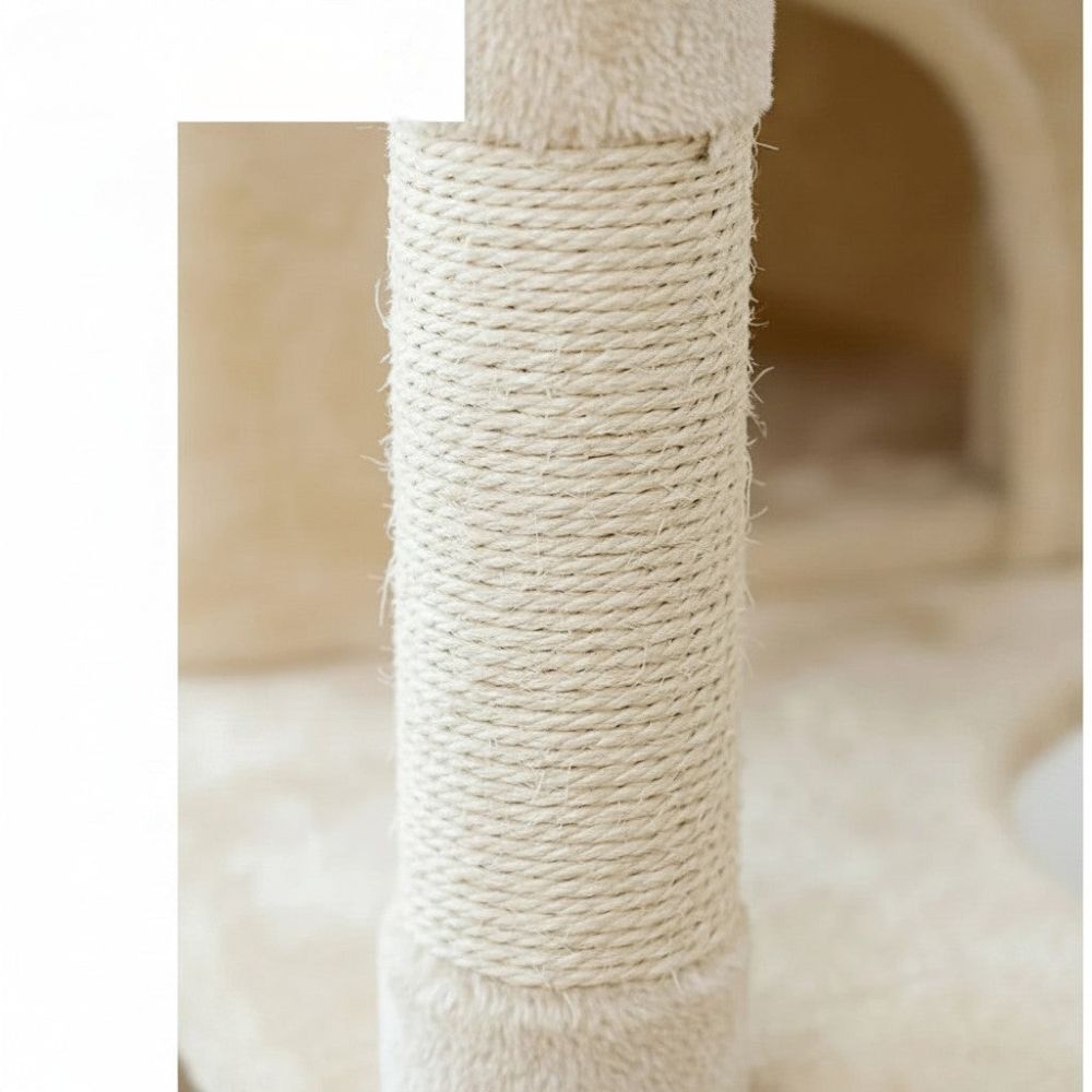Kratzbaum Boden-Decke Beige Dezent 258cm