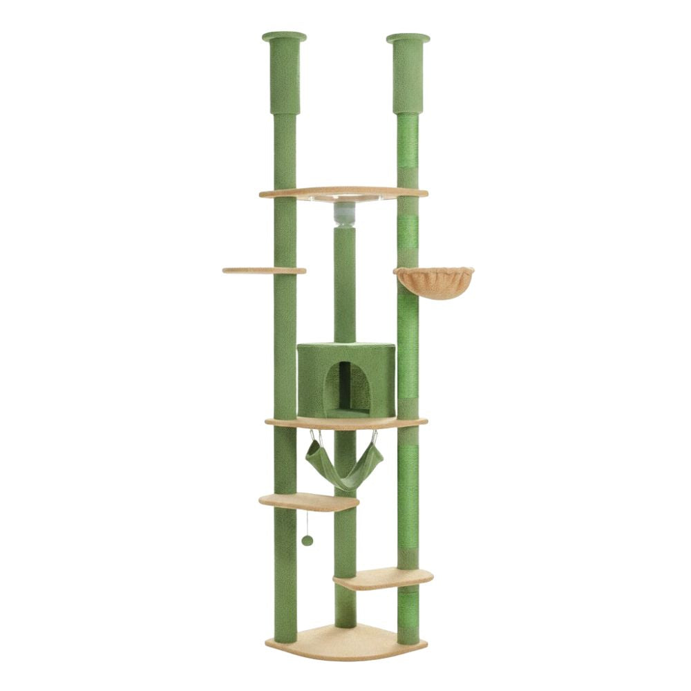 Kratzbaum Boden-Decke Beige Dezent 258cm
