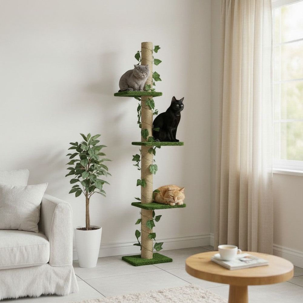 Kratzbaum Boden-Decke Doppelte Befestigung 242cm