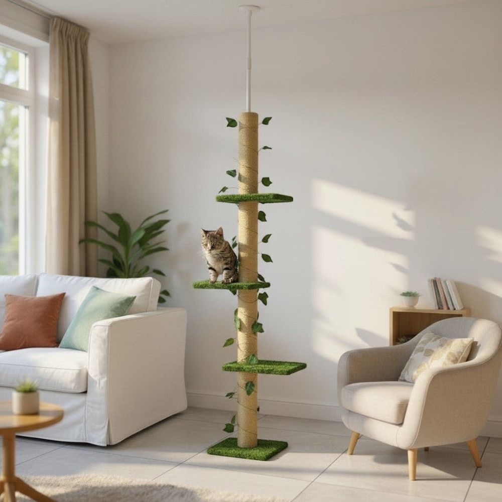 Kratzbaum Boden-Decke Doppelte Befestigung 242cm