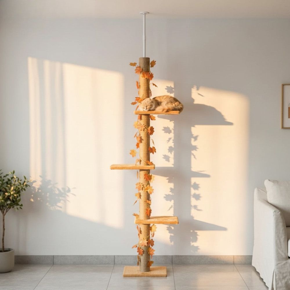 Kratzbaum Boden-Decke Doppelte Befestigung 242cm
