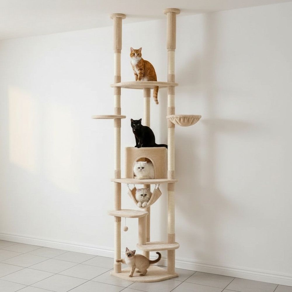 Kratzbaum Boden-Decke Mehrfarbig 258cm