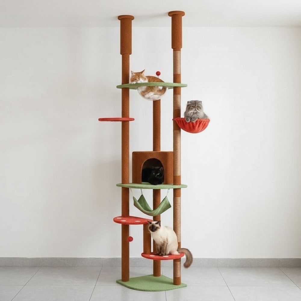 Kratzbaum Boden-Decke Mehrfarbig 258cm