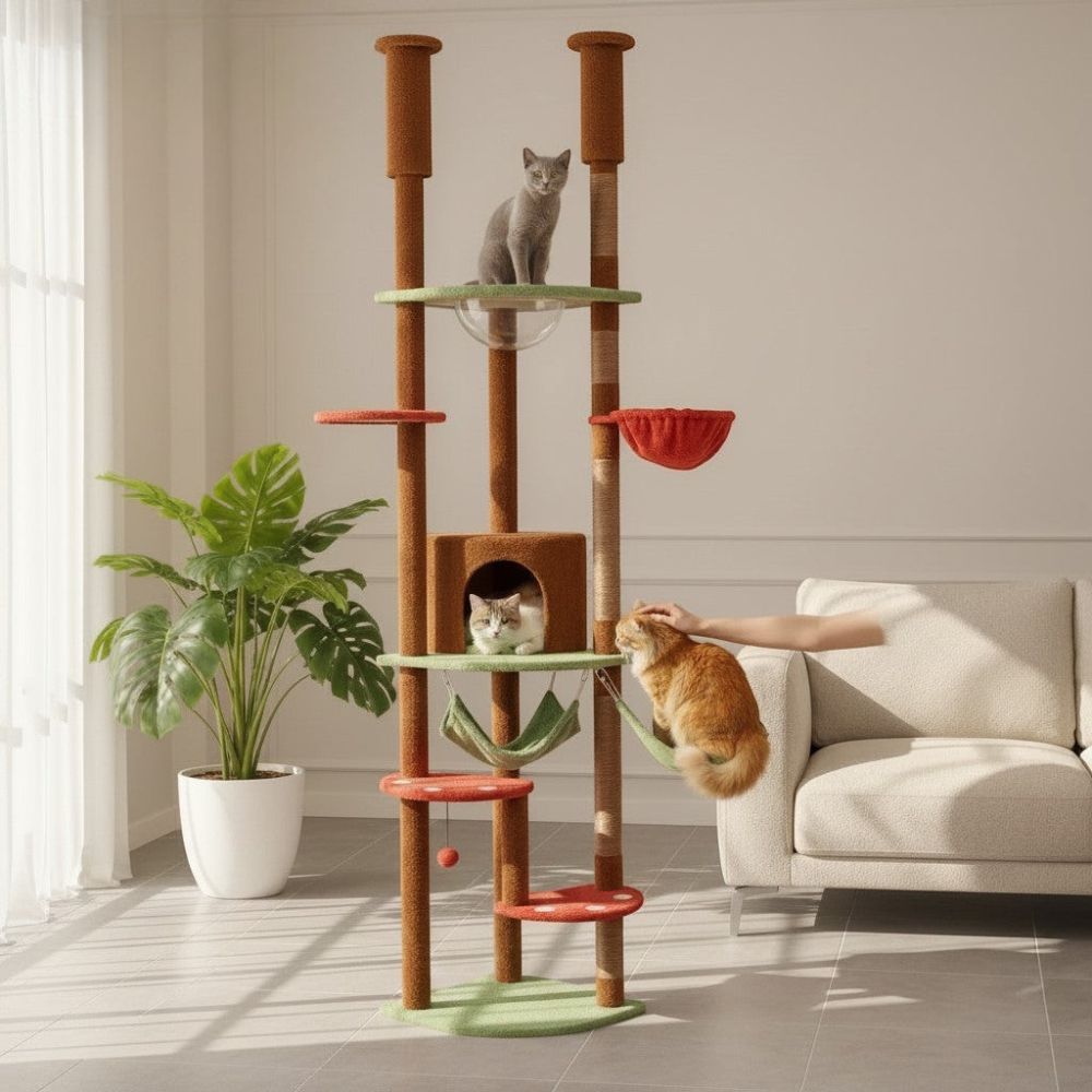Kratzbaum Boden-Decke Mehrfarbig 258cm