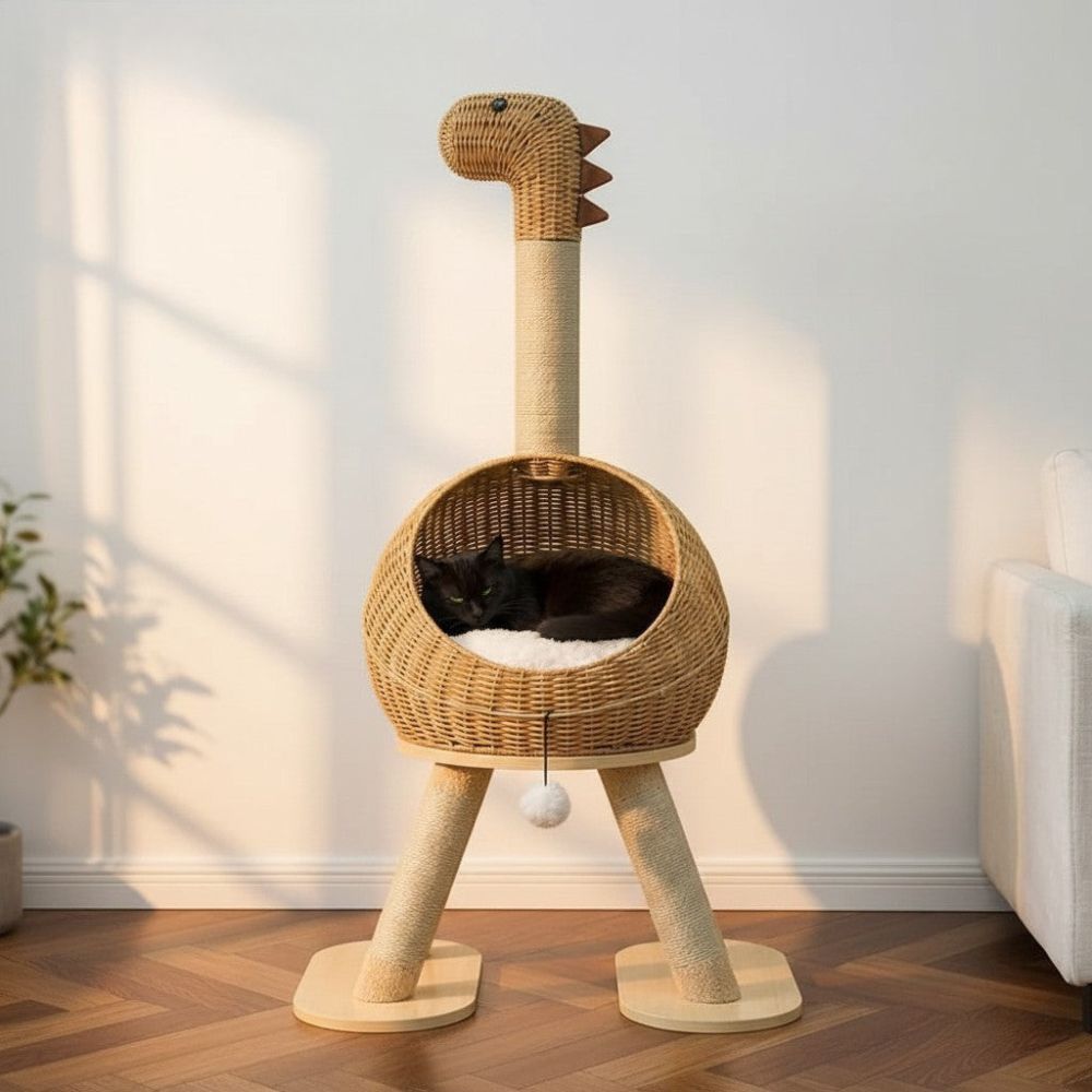 Kratzbaum Design aus Massivholz 116cm