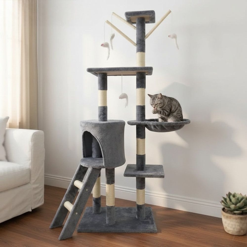 Kratzbaum Design Dekorativ Grau 140cm