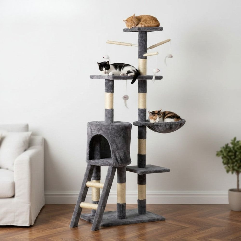 Kratzbaum Design Dekorativ Grau 140cm