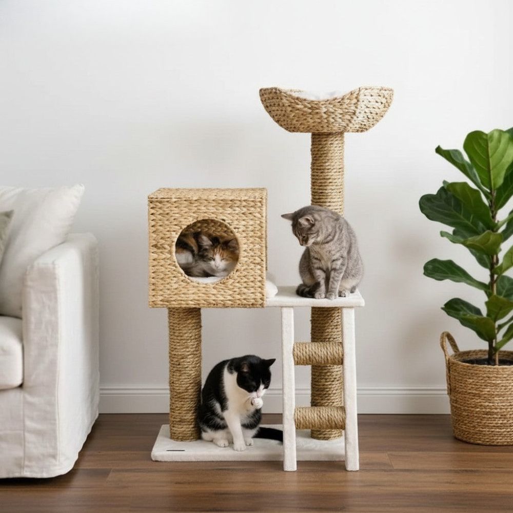 Kratzbaum Design Geflochtenes Rattan 100cm