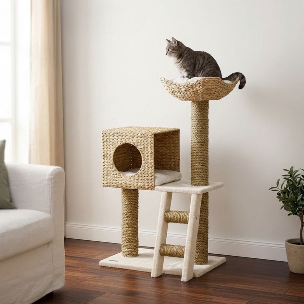 Kratzbaum Design Geflochtenes Rattan 100cm