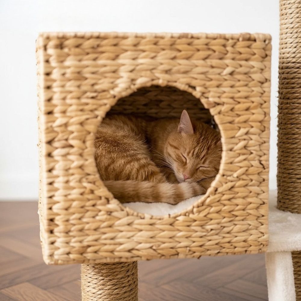 Kratzbaum Design Geflochtenes Rattan 100cm