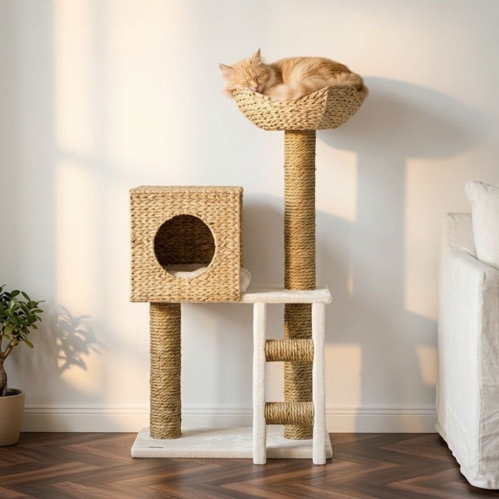 Kratzbaum Design Geflochtenes Rattan 100cm