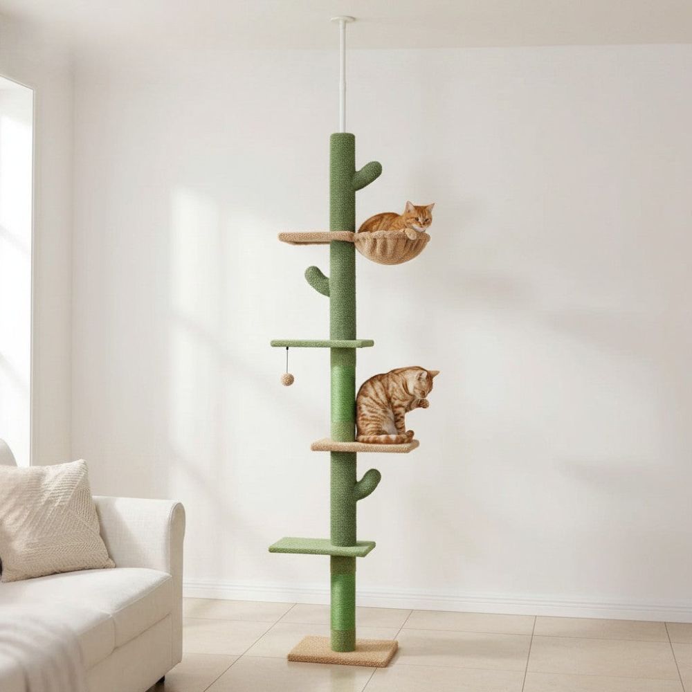 Kratzbaum Grün Deckenbefestigung 275cm