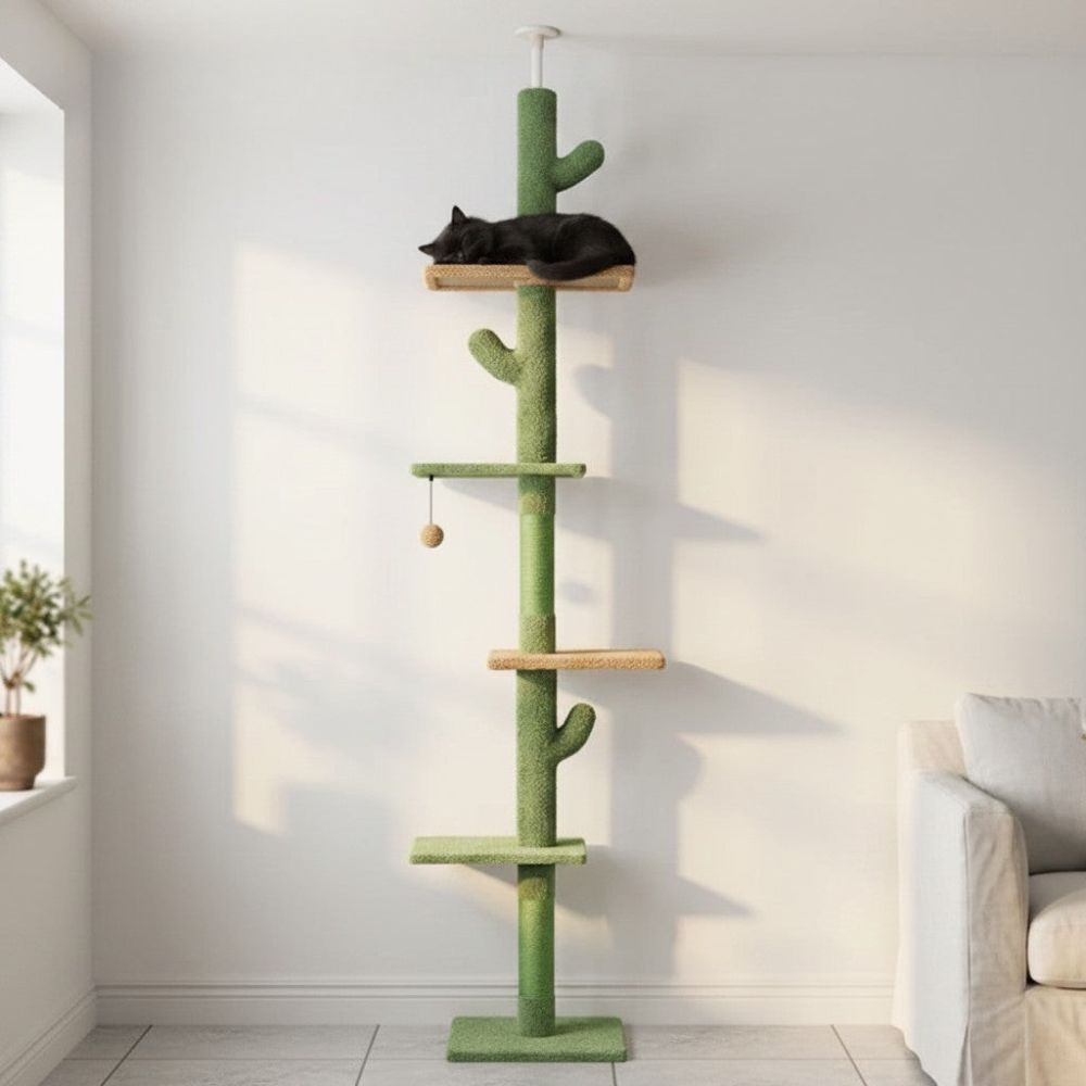 Kratzbaum Grün Deckenbefestigung 275cm