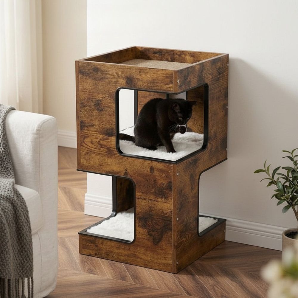 Kratzbaum Holz Design Ultra Kompakt 60cm