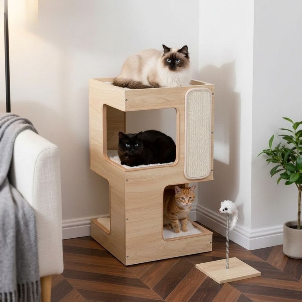 Kratzbaum Holz Design Ultra Kompakt 60cm