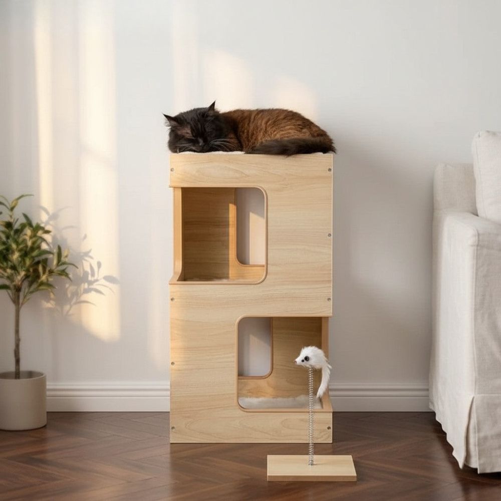 Kratzbaum Holz Design Ultra Kompakt 60cm