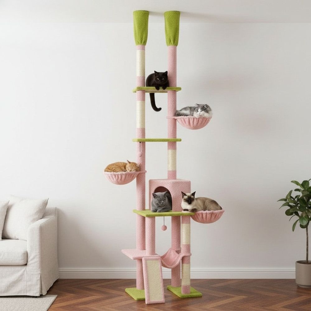 Kratzbaum Kaktus mit Boden-Decken-Befestigung