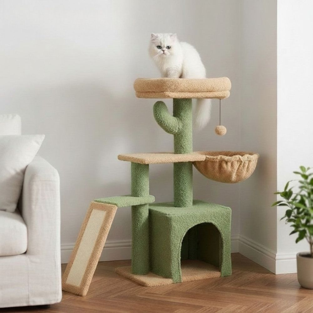 Kratzbaum Kompakt mit Integrierter Treppe 80cm