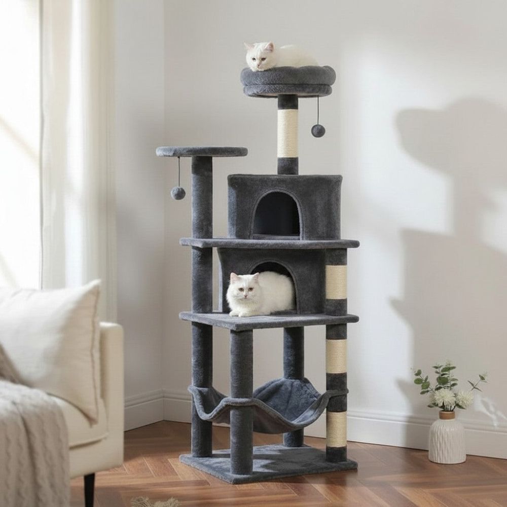 Kratzbaum mit Schönem Klarem Design 140cm