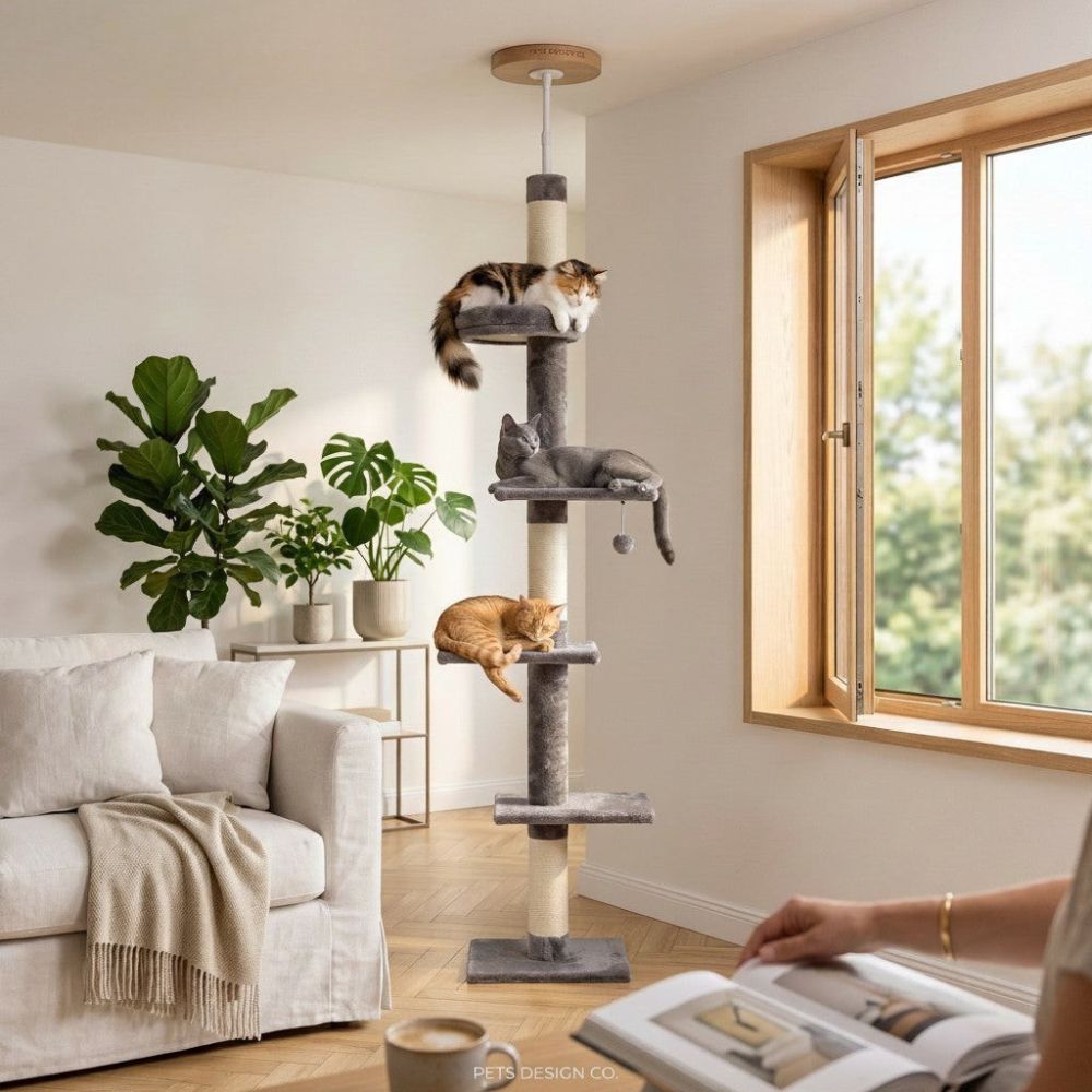 Kratzbaum Säule Deckenbefestigung Verstellbar 273cm