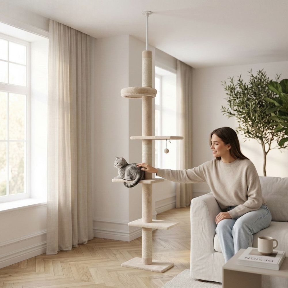 Kratzbaum Säule Deckenbefestigung Verstellbar 273cm