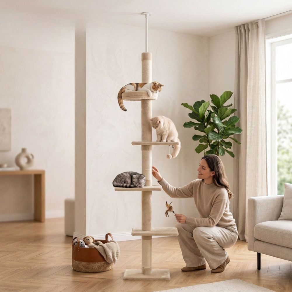 Kratzbaum Säule Deckenbefestigung Verstellbar 273cm