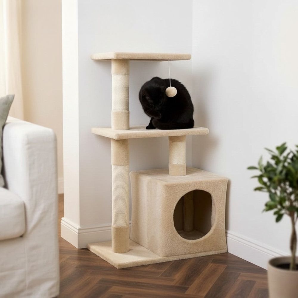 Kratzbaum Ultra Kompakt Minimaler Platzbedarf 81cm