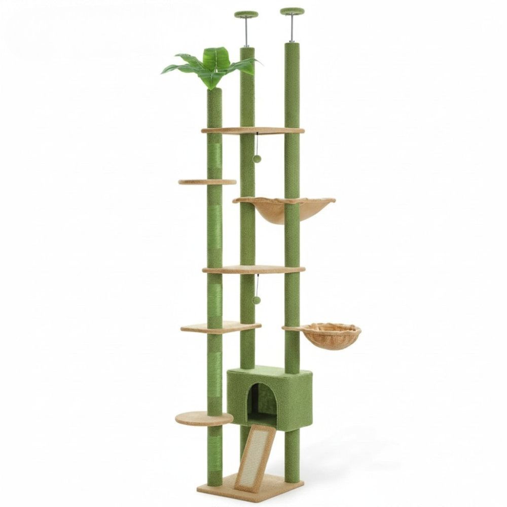 Kratzbaum Waldgrün Boden-Decke Verstellbar