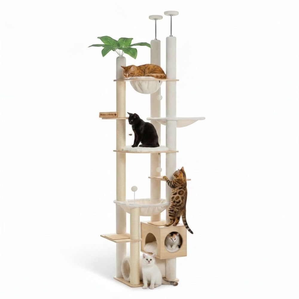 Kratzbaum XXL Beige Extra Hoch 230cm
