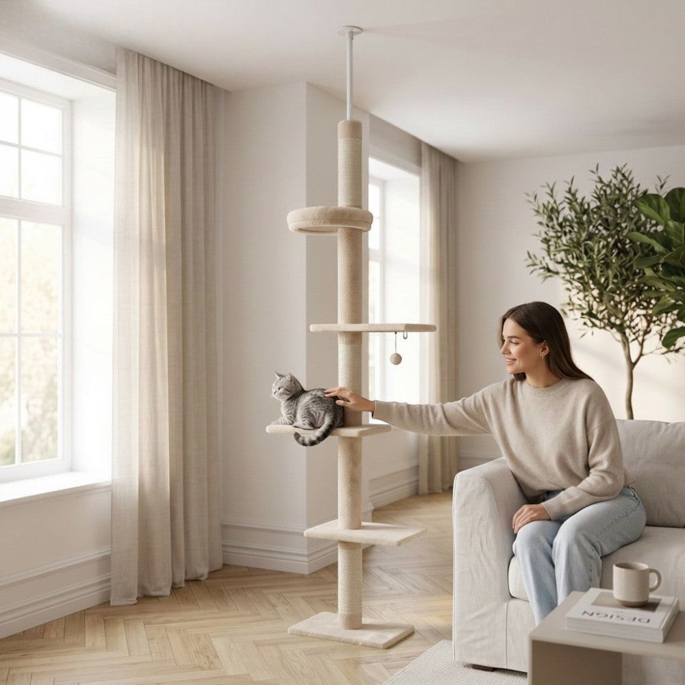 Kratzbaum zur Deckenbefestigung Verstellbar 273cm