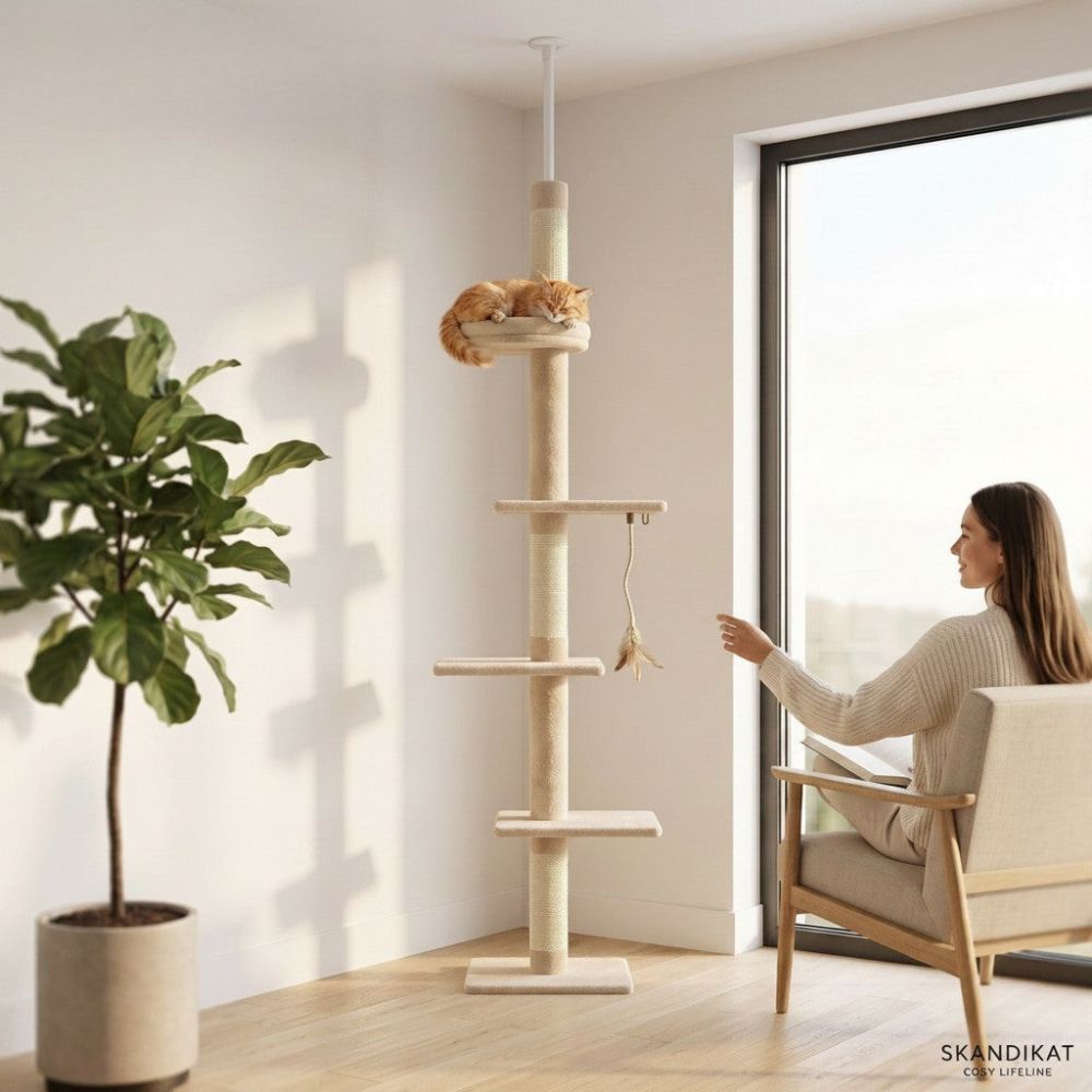 Kratzbaum zur Deckenbefestigung Verstellbar 273cm